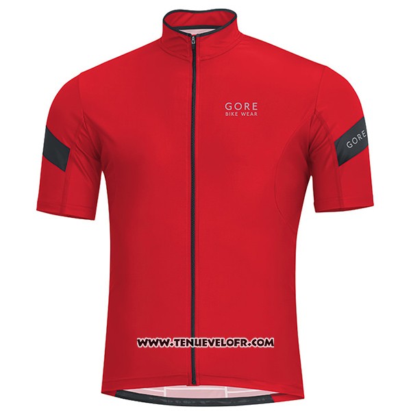 2017 Maillot Ciclismo Gore Bike Wear Power Rouge Manches Courtes et Cuissard